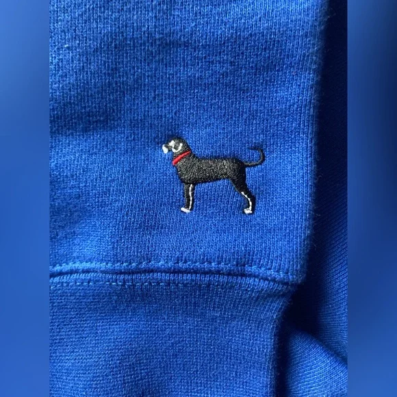 The Black Dog Mock Neck Royal Blue Pullover Heavy Sweatshirt Mens Medium Pockets - Picture 8 of 10